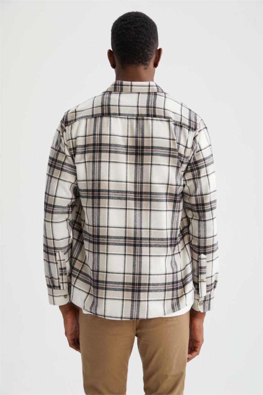 HOMME Blanc Chemises à manches longues Nouvelle coupe régulière Col Polo