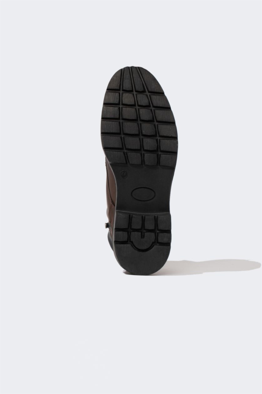 HOMME Marron Bottes Lacé et Fermeture Éclair Semelle Dentelée Homme