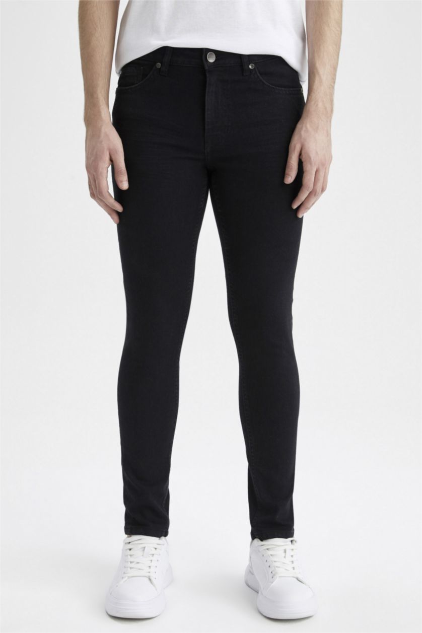 MAN Black Super Skinny Fit Normal Waist Slim Leg Jeans