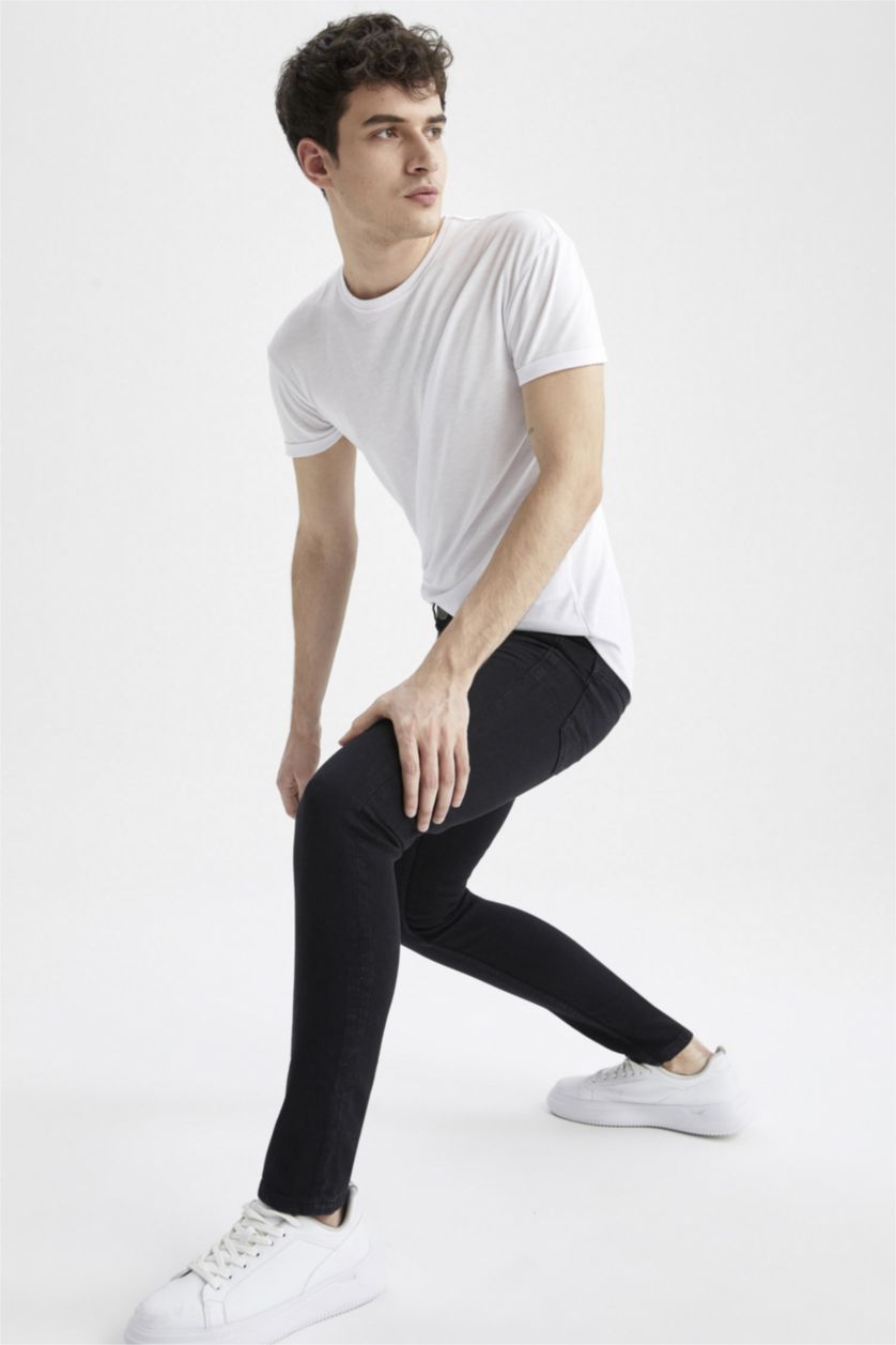 MAN Black Super Skinny Fit Normal Waist Slim Leg Jeans