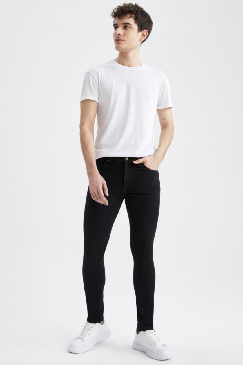 MAN Black Super Skinny Fit Normal Waist Slim Leg Jeans