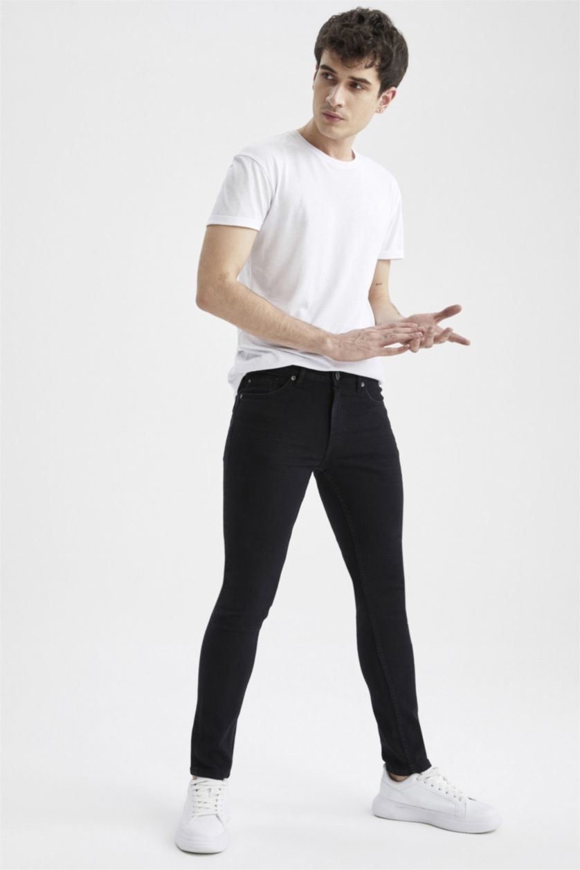 MAN Black Super Skinny Fit Normal Waist Slim Leg Jeans