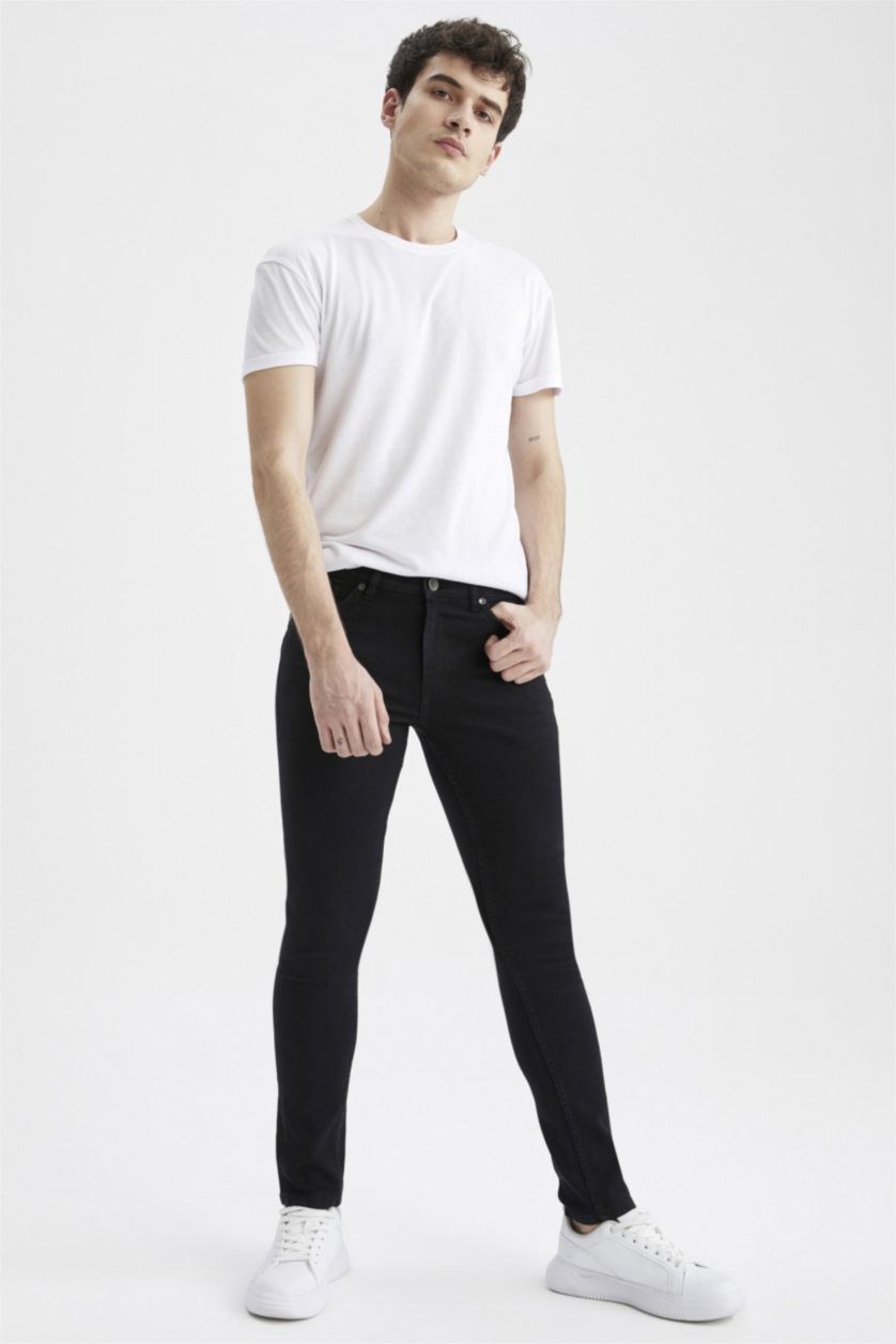 MAN Black Super Skinny Fit Normal Waist Slim Leg Jeans