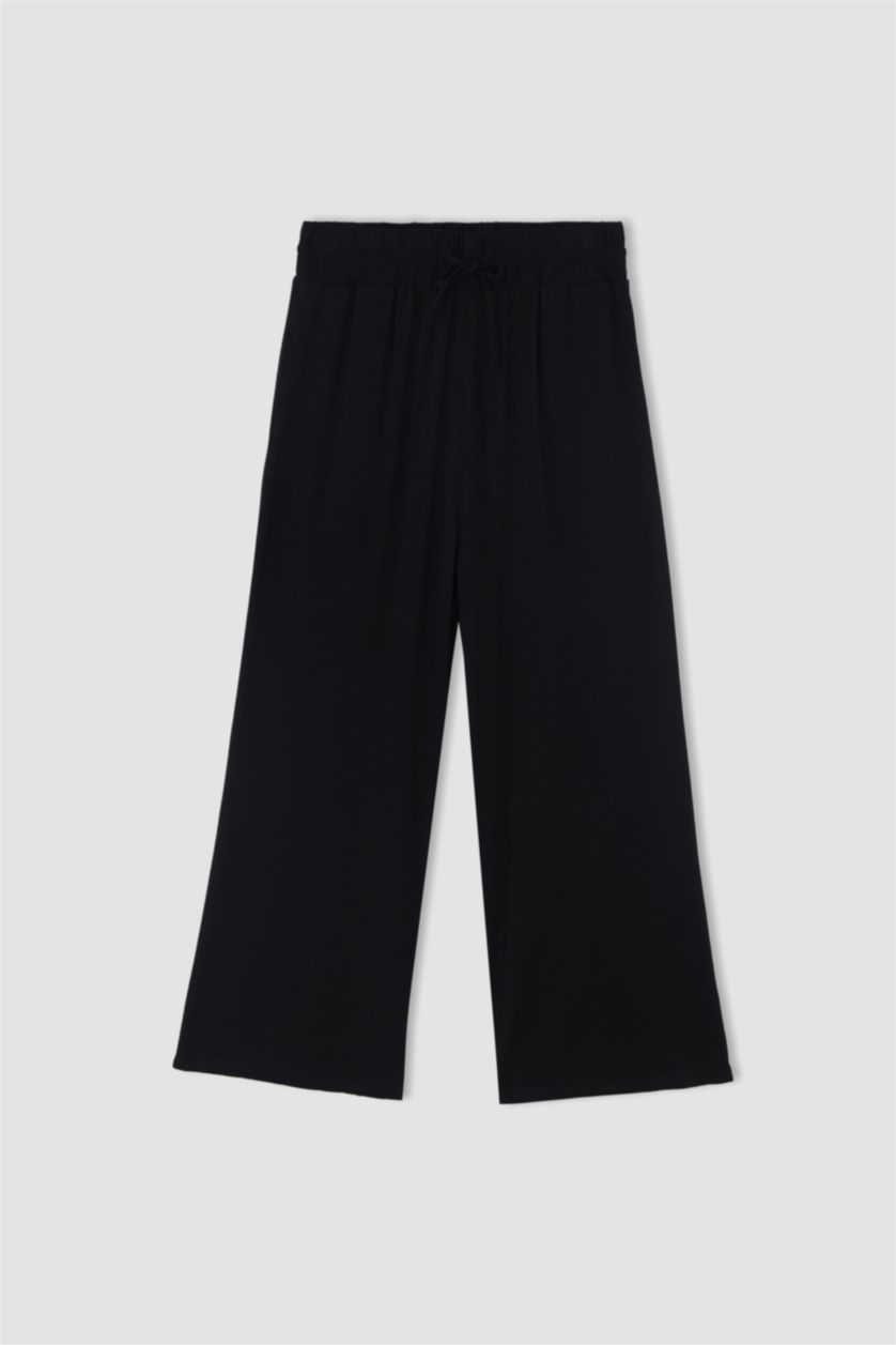 FEMME Noir Pantalon large en viscose Belmando coupe décontractée