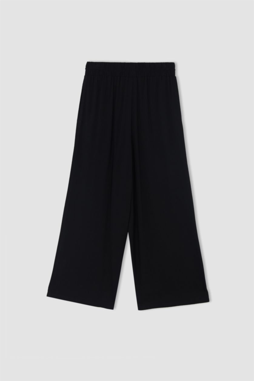 FEMME Noir Pantalon large en viscose Belmando coupe décontractée