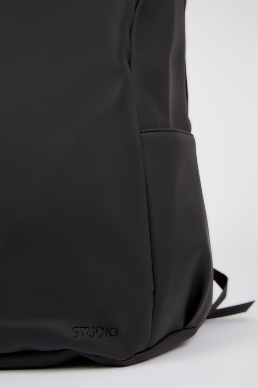 Чоловічий Чорний Рюкзак зі штучної шкіри для чоловіків