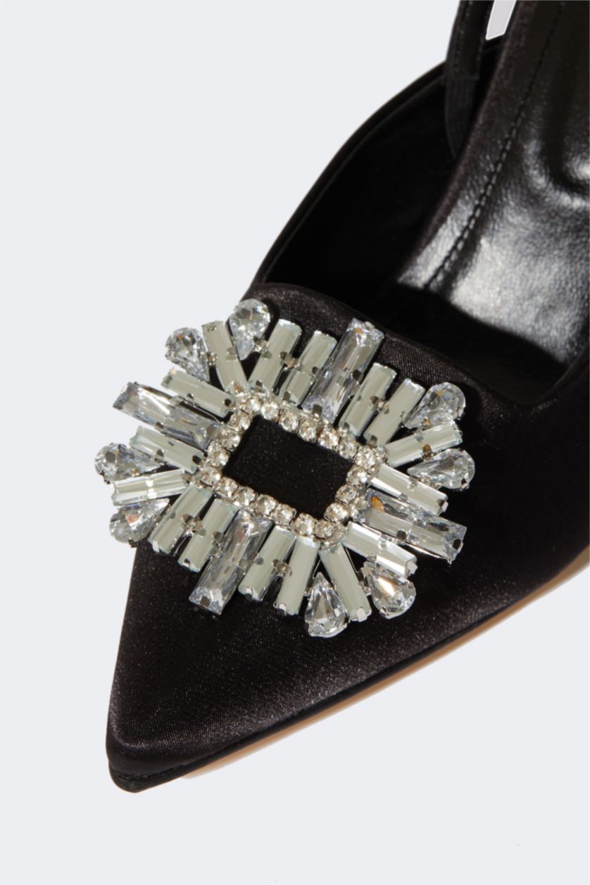 Kadın Siyah Kadın Suni Deri Yüksek Topuklu Ayakkabı