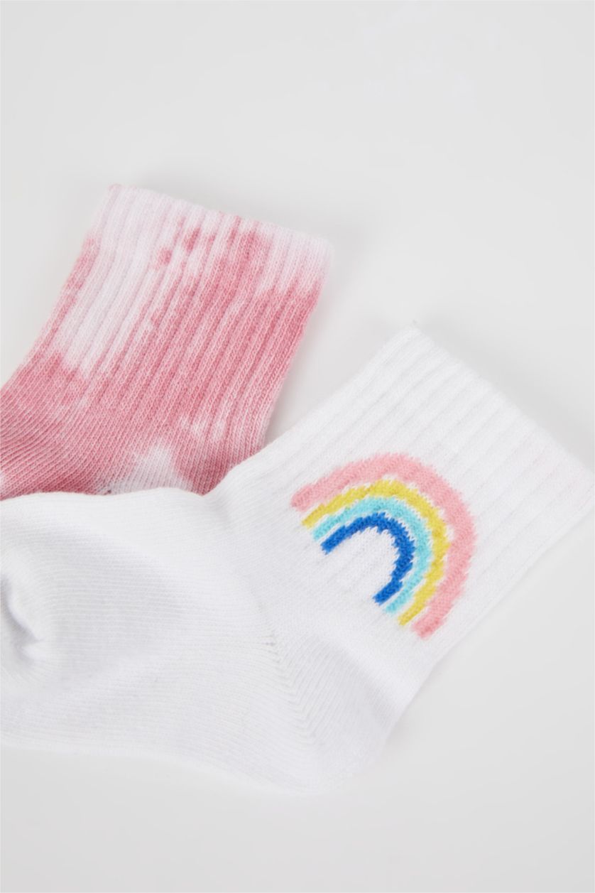 Kız Bebek Karma 2'li Pamuklu Uzun Çorap Kız Bebek