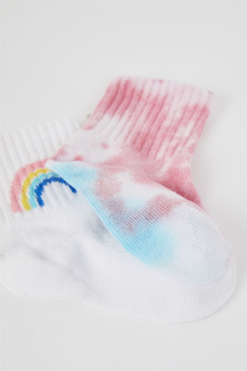 Kız Bebek Karma 2'li Pamuklu Uzun Çorap Kız Bebek