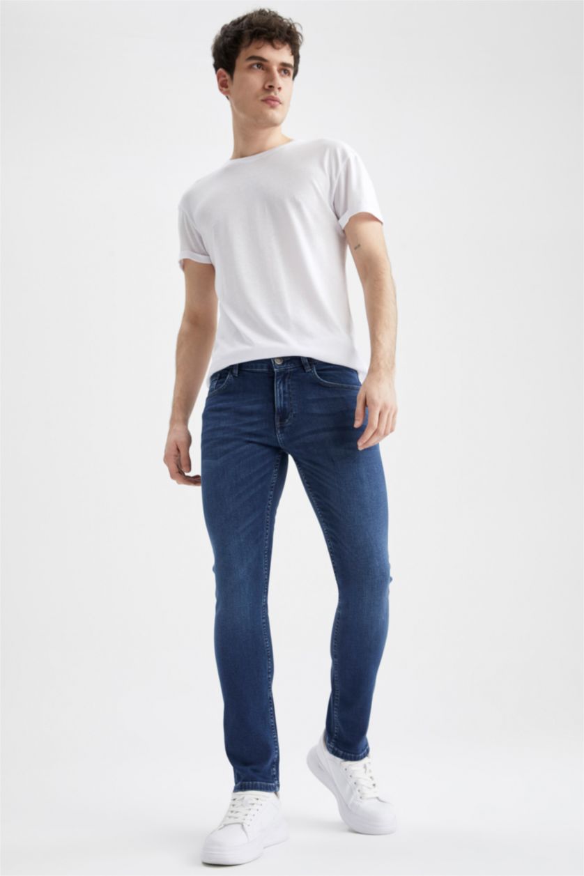 HOMME Bleu Jean slim taille haute