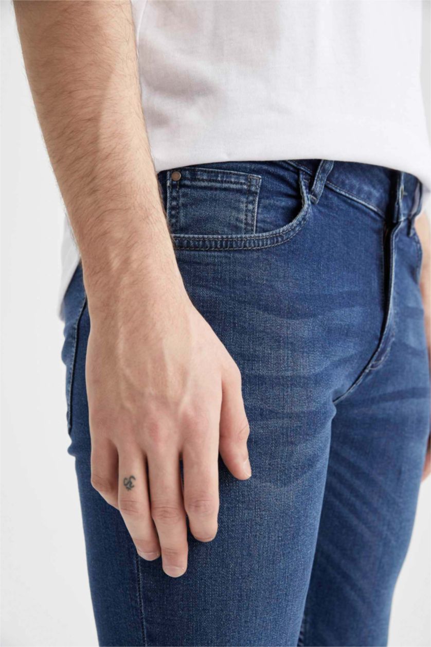 HOMME Bleu Jean slim taille haute