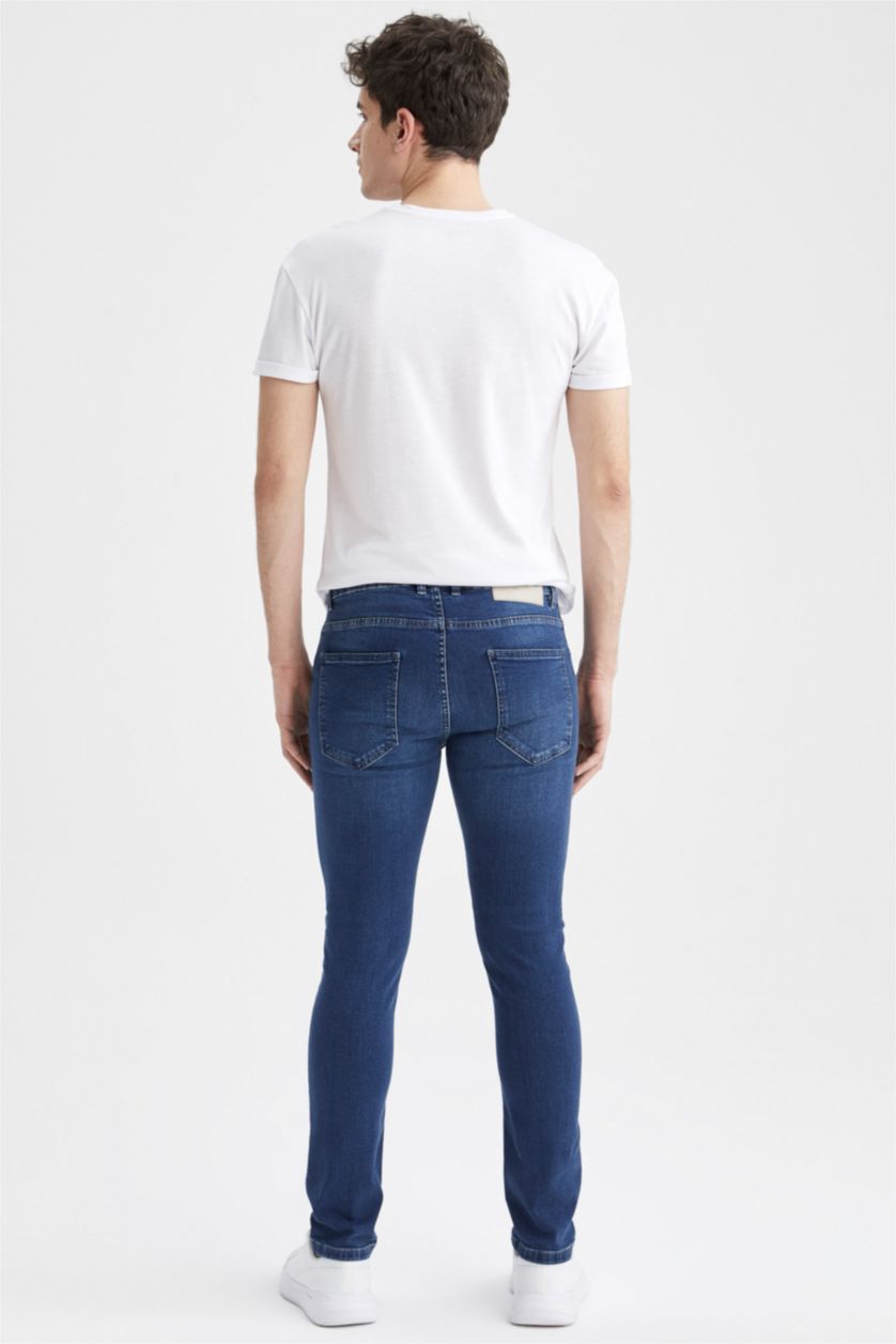 HOMME Bleu Jean slim taille haute