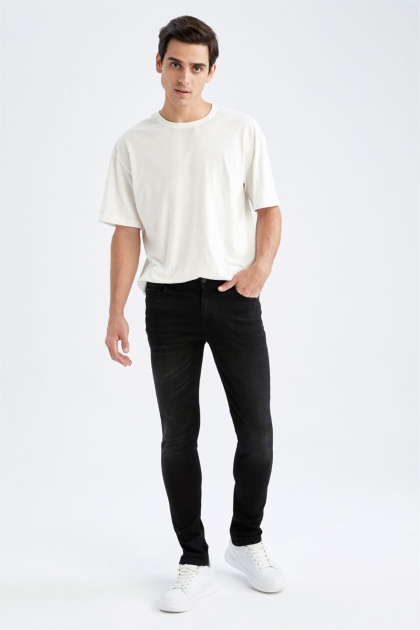HOMME Noir Pantalon PEDRO - Coupe slim en jean