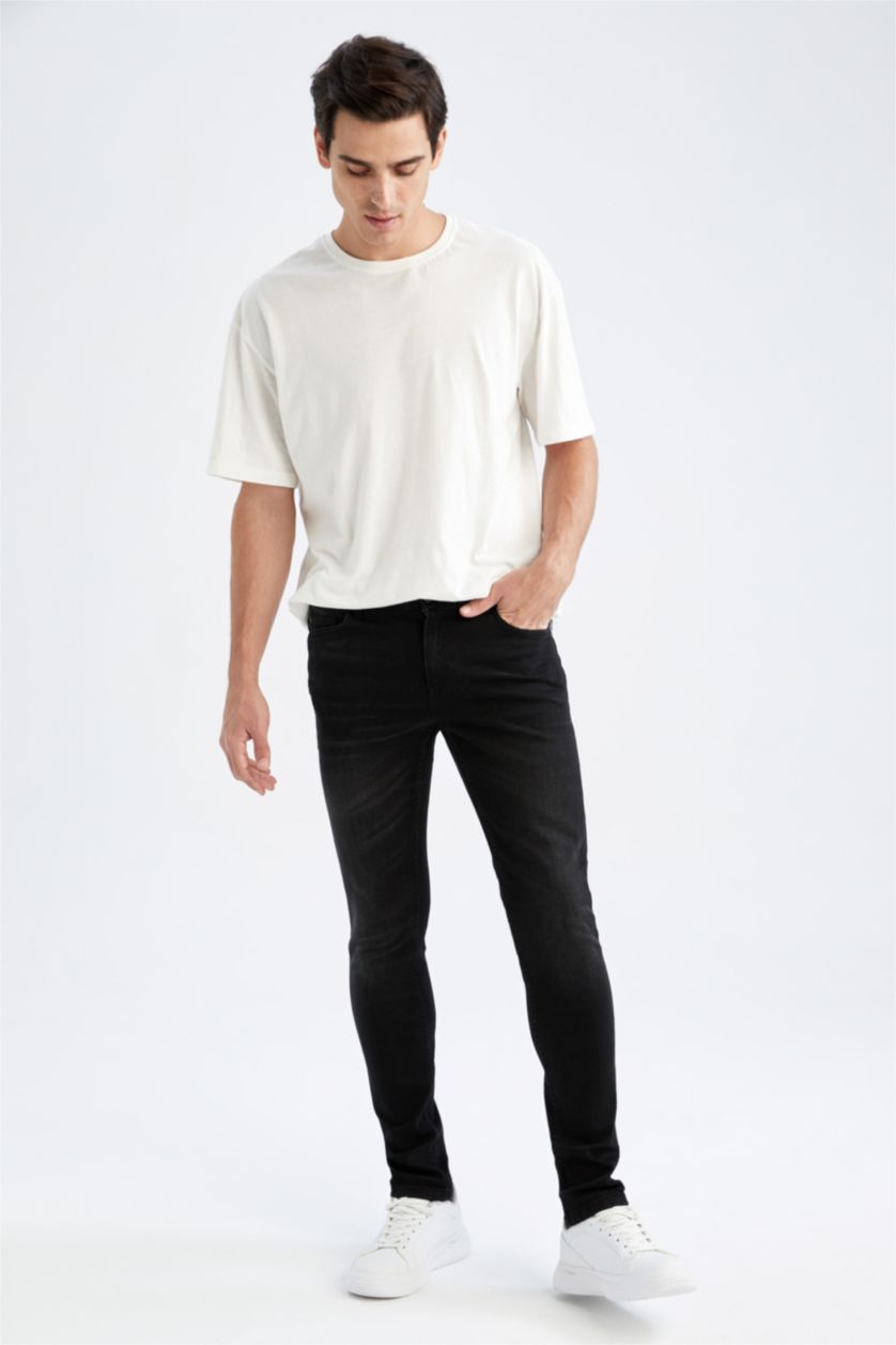 HOMME Noir Pantalon PEDRO - Coupe slim en jean