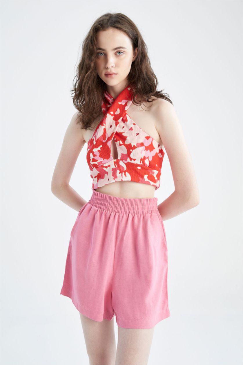 WOMAN Pink Relax Fit Linen Blended