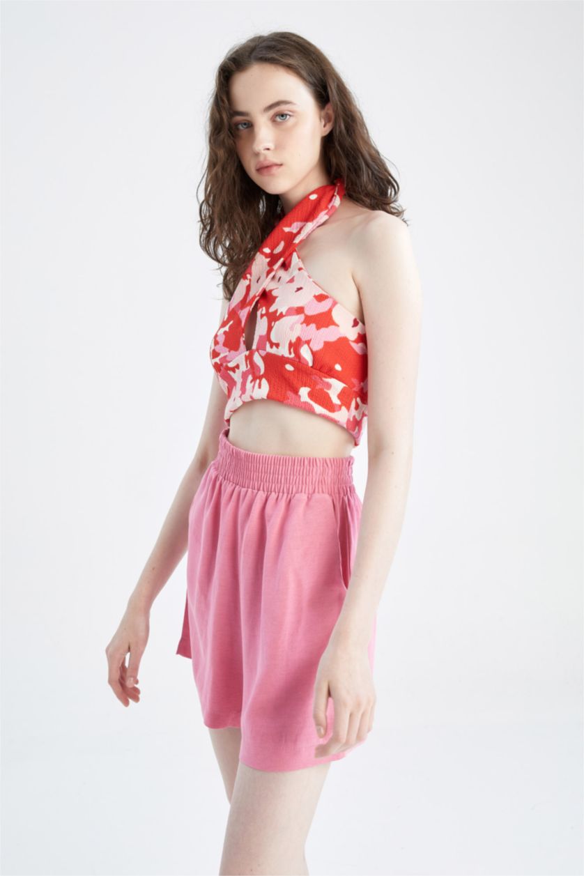 WOMAN Pink Relax Fit Linen Blended
