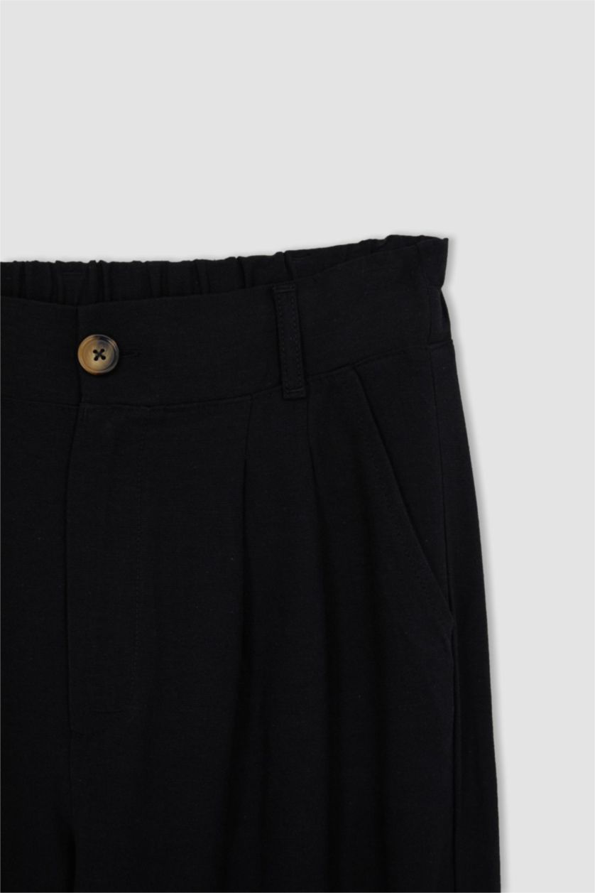 Kadın Siyah Yüksek Bel Slouchy Fit Pantolon