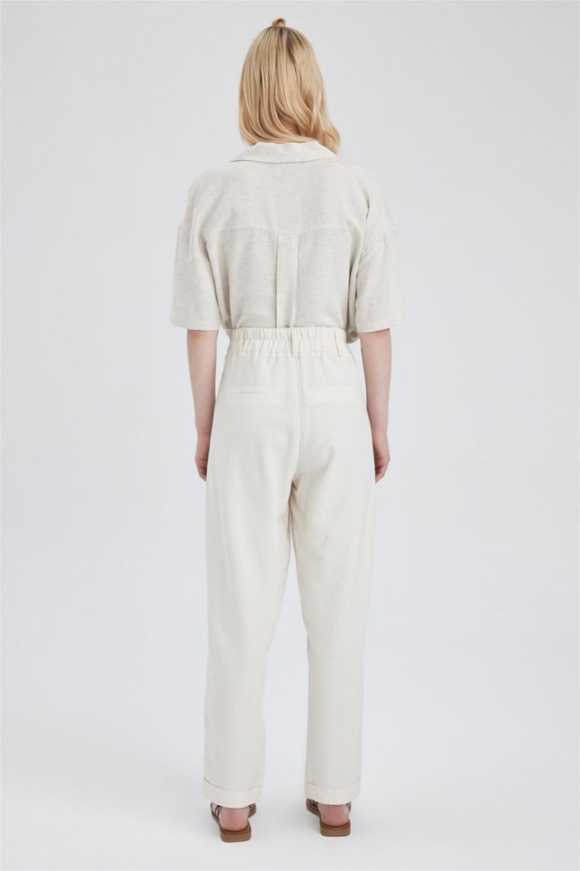 FEMME Écru Taille haute Coupe Ample