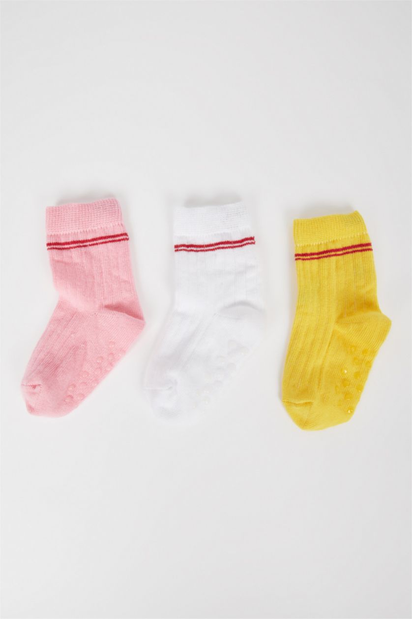 BABY GIRL Karma Baby Girl Cotton Non-Slip Sole 3 Pack Long Socks