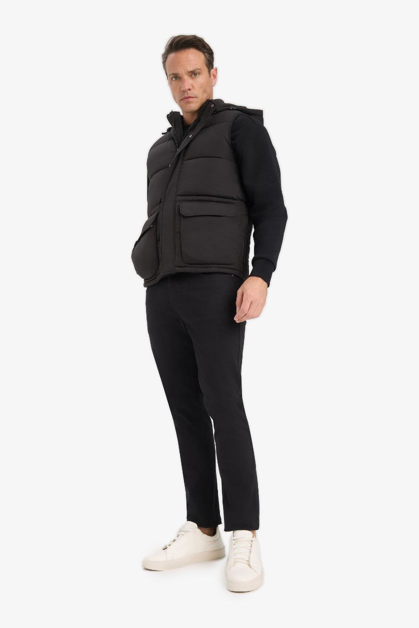 MAN Black Waterproof Regular Fit Puffer Vest