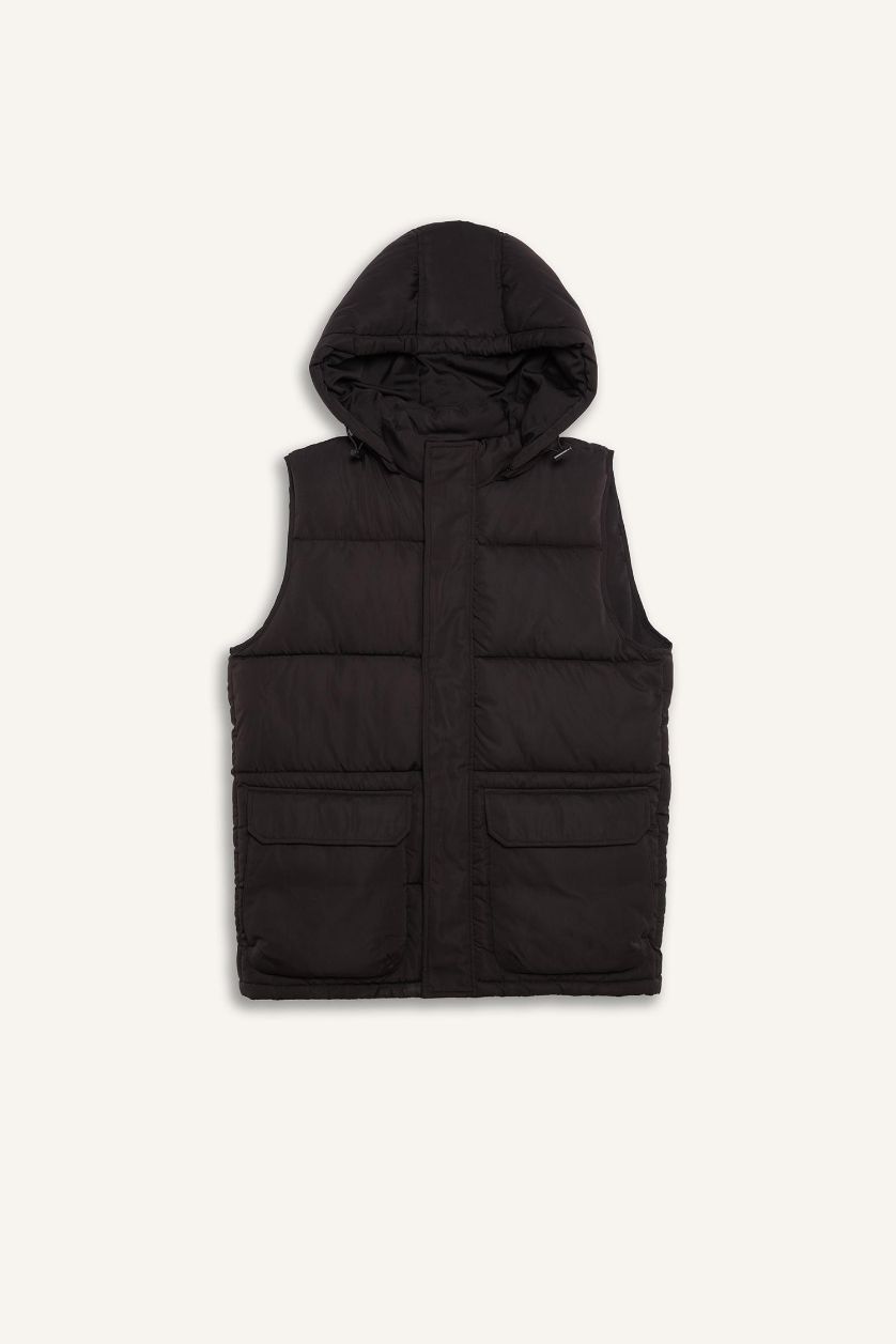 MAN Black Waterproof Regular Fit Puffer Vest