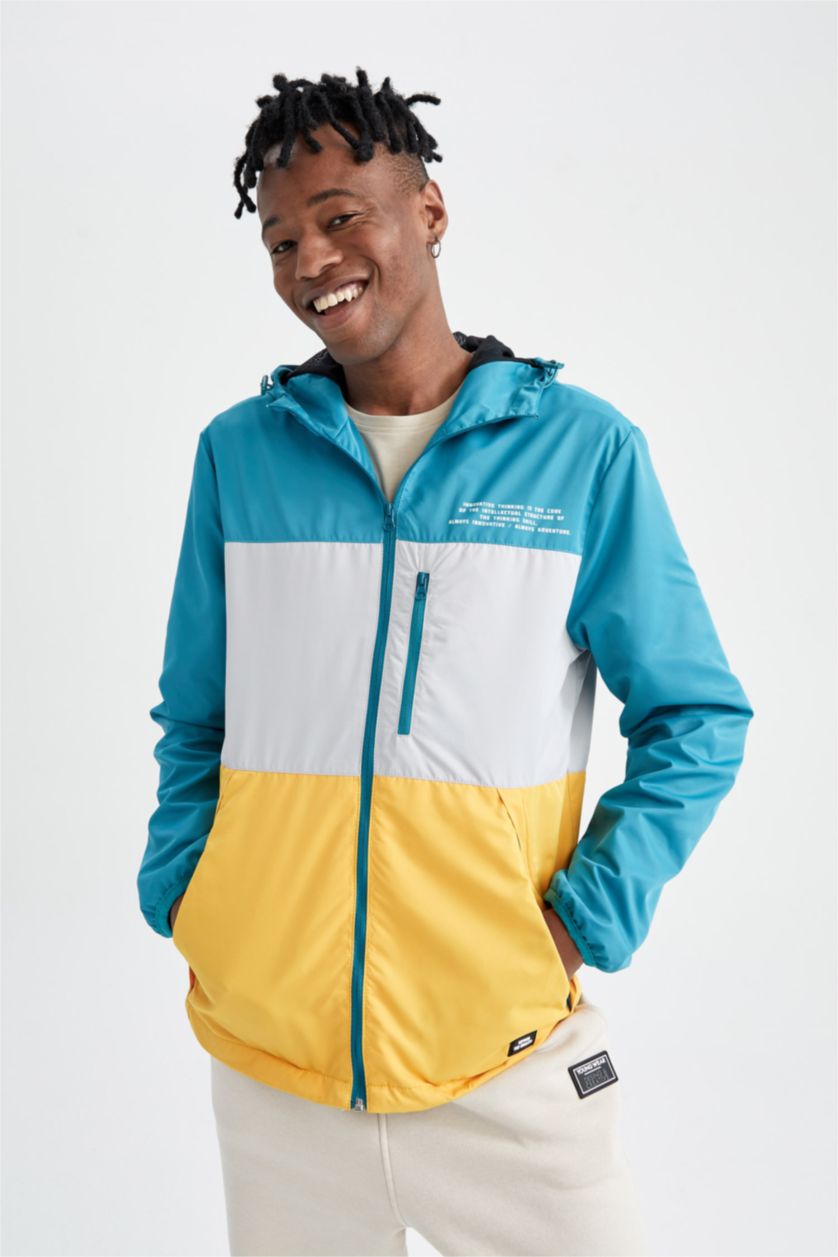 HOMME Turquoise Veste Coupe Slim Avec Doublure Synthétique