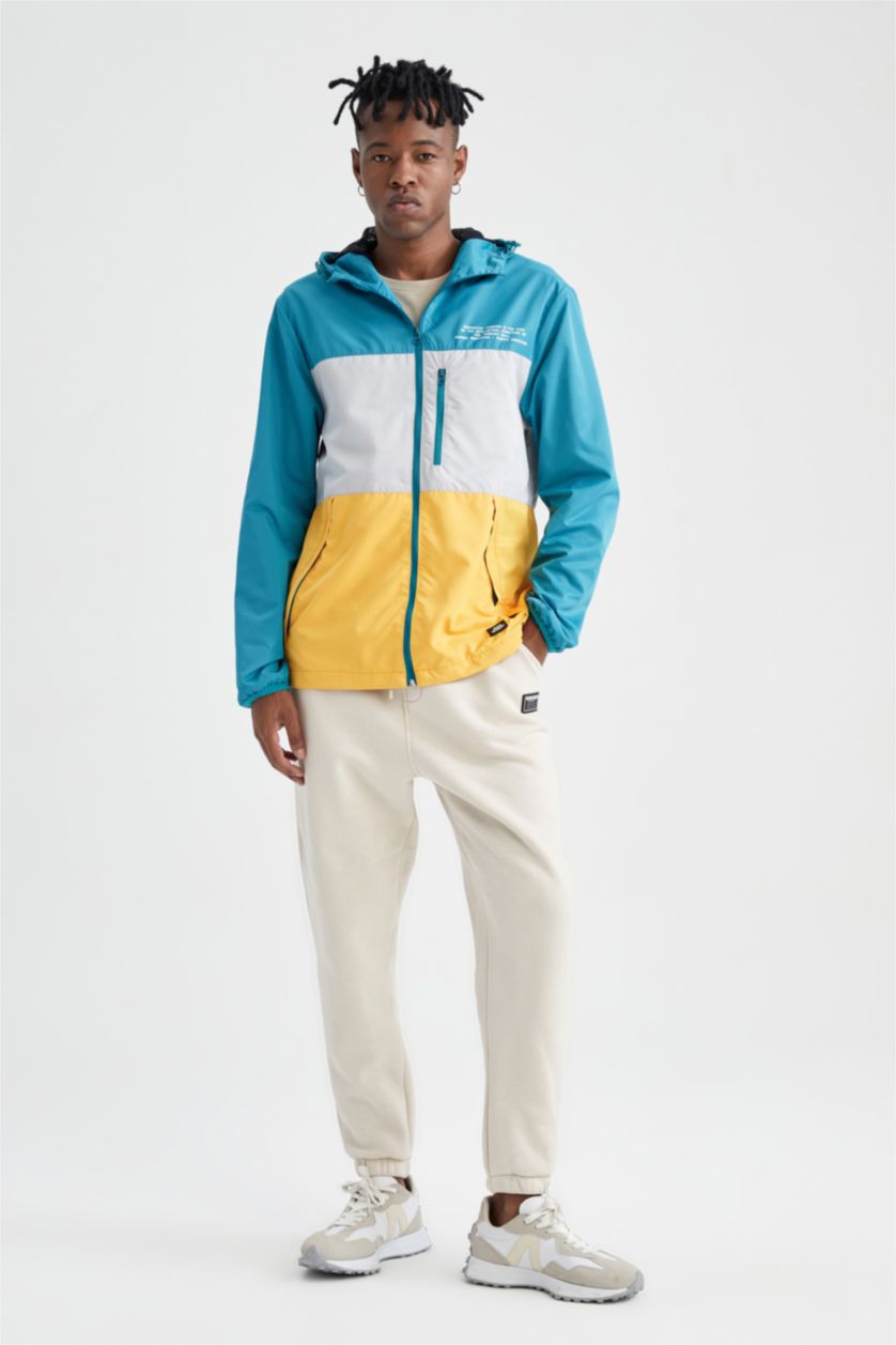 HOMME Turquoise Veste Coupe Slim Avec Doublure Synthétique