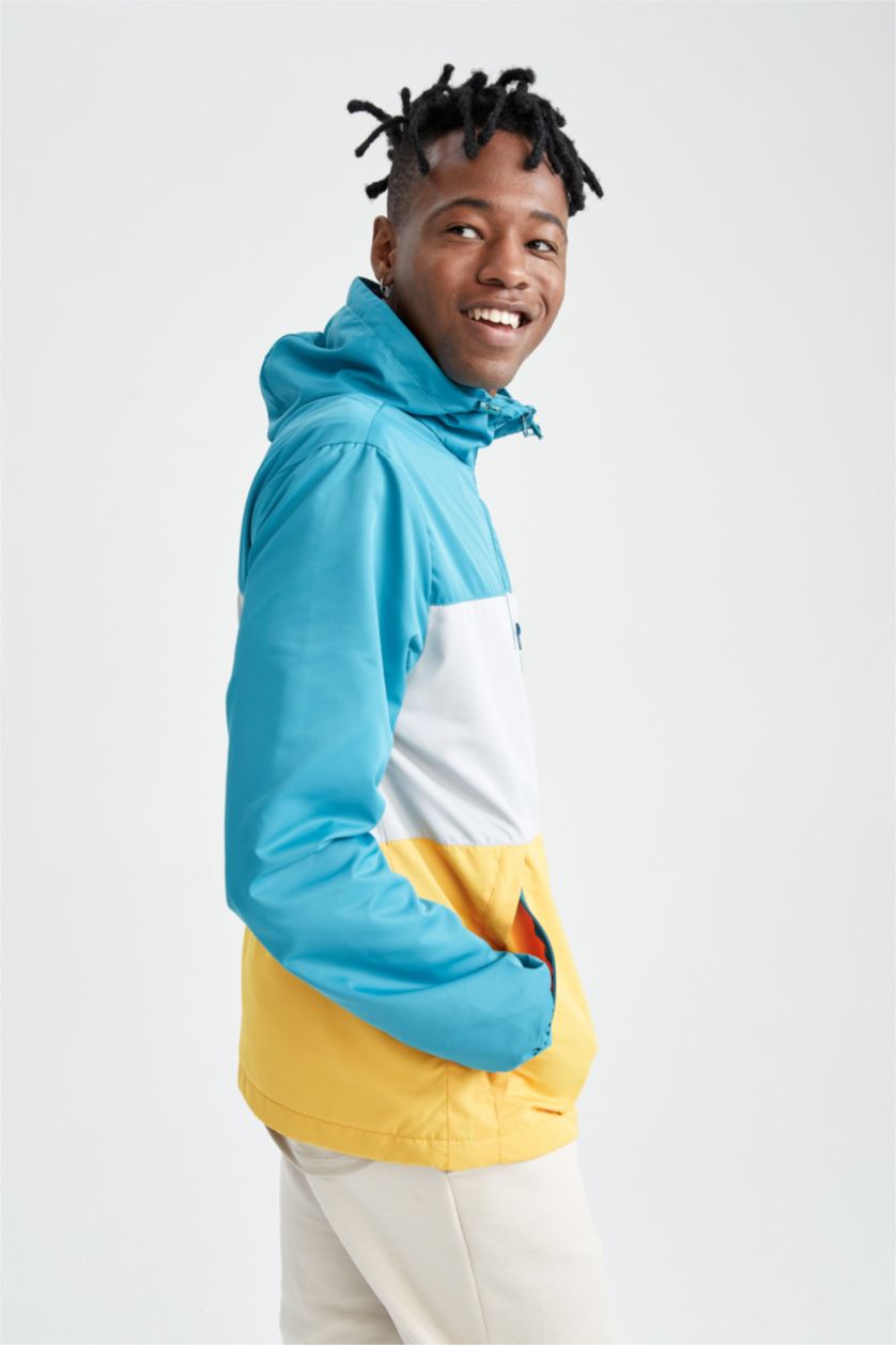 HOMME Turquoise Veste Coupe Slim Avec Doublure Synthétique