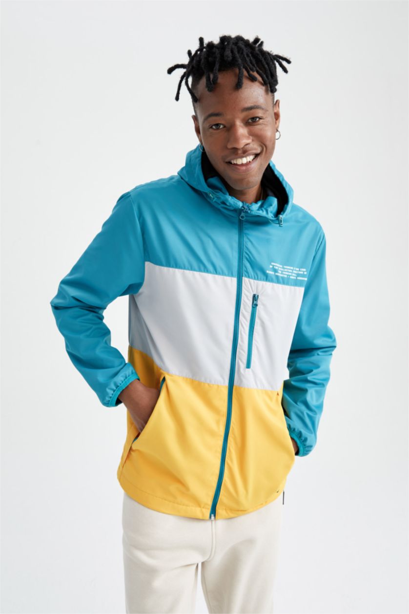 HOMME Turquoise Veste Coupe Slim Avec Doublure Synthétique