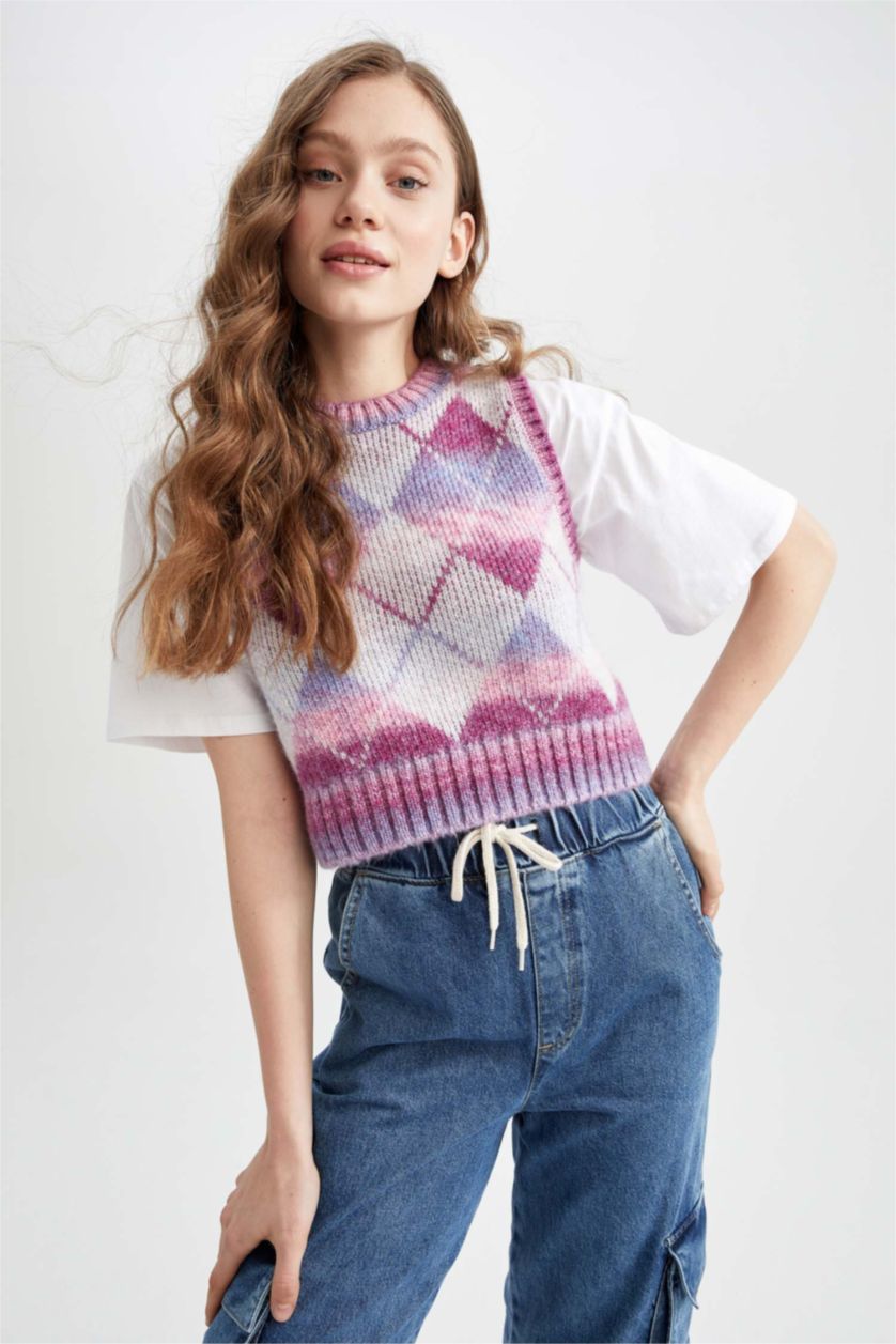 Женщины Сиреневый Жилет приталенного кроя для женщин