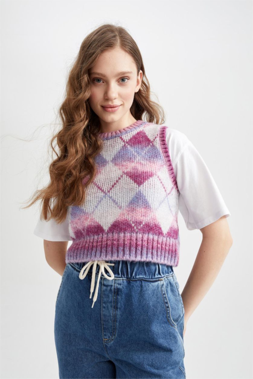 Женщины Сиреневый Жилет приталенного кроя для женщин