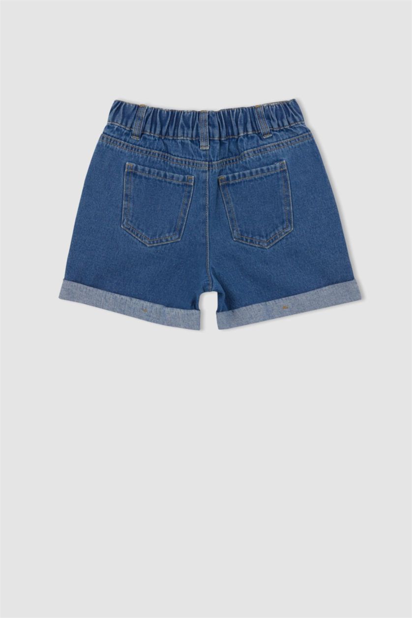 GIRLS & TEENS Blue Girl Mom Fit Mini Jean Short