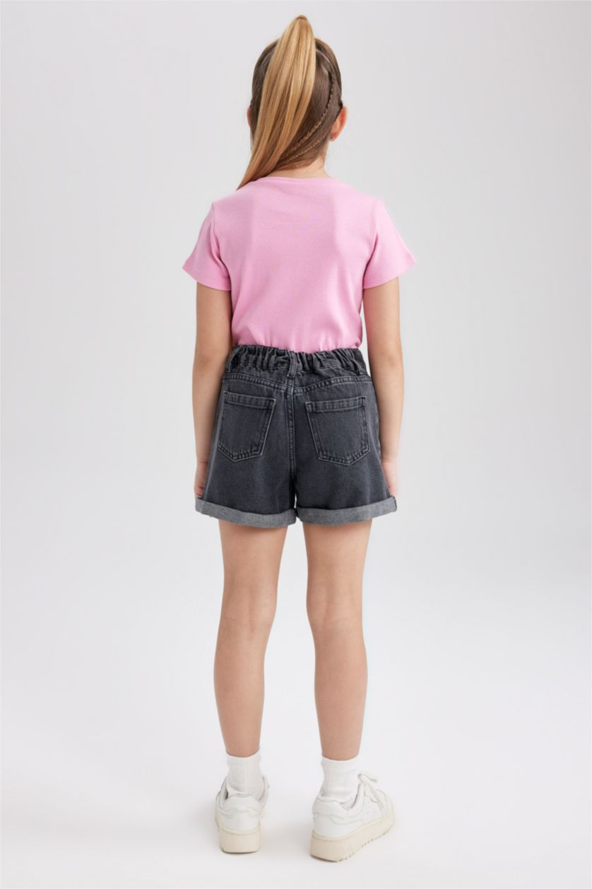 Girls & Teens Anthracite Girl Mom Fit Mini Jean Short