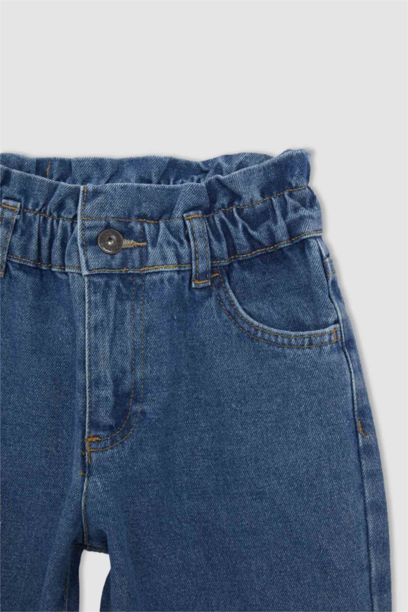 Kız Çocuk - Genç Kız Mavi Kız Çocuk Wide Leg Geniş Paça Jean Pantolon