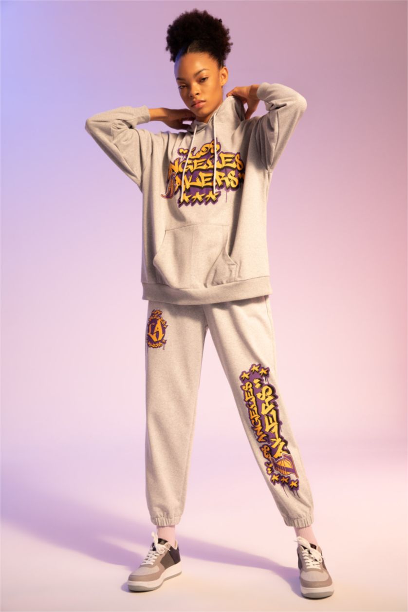 FEMME Gris Sweat- Shirt Coupe Oversize À capuche Kangaroo Memphis Grizzlies