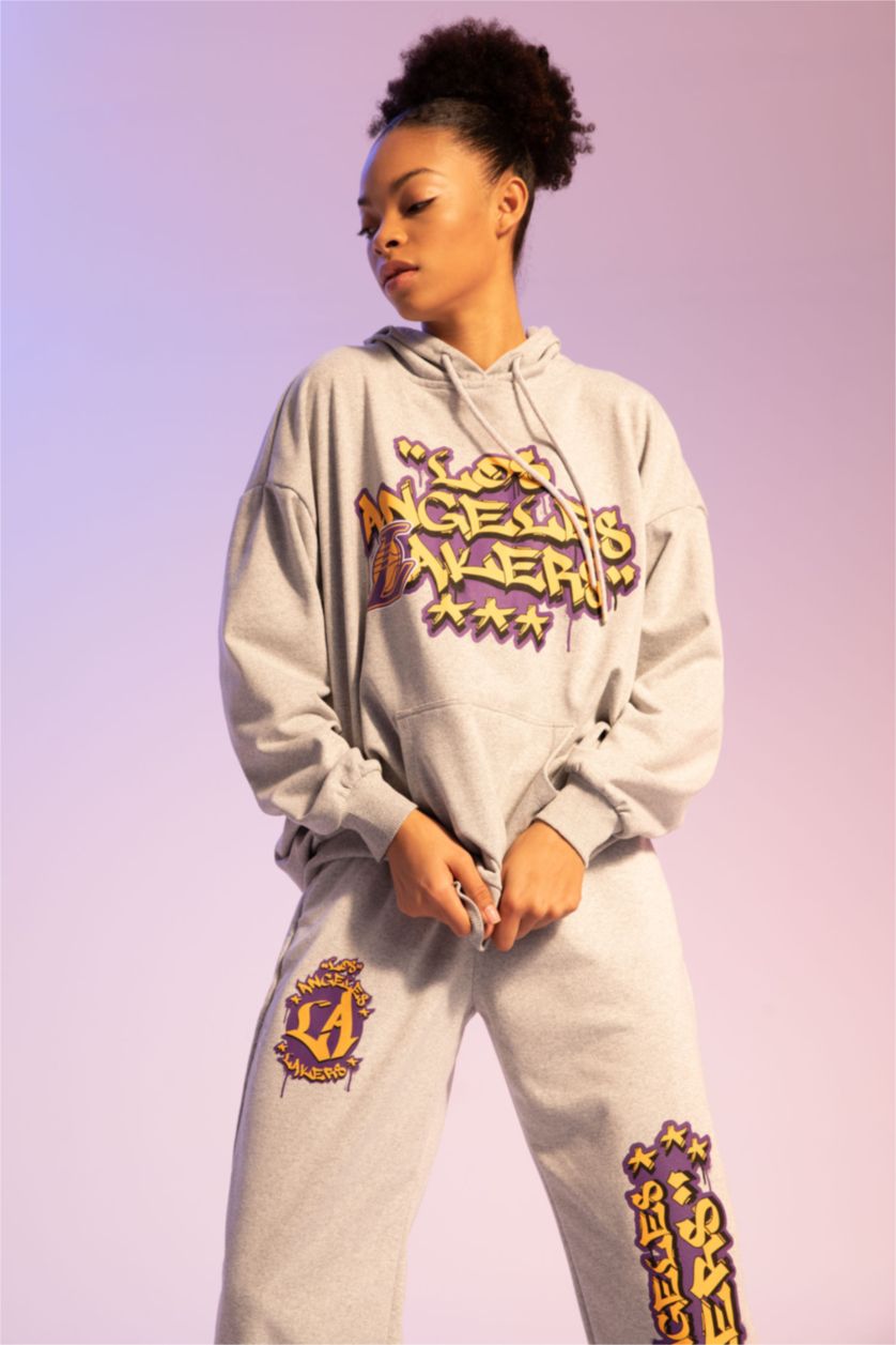 FEMME Gris Sweat- Shirt Coupe Oversize À capuche Kangaroo Memphis Grizzlies