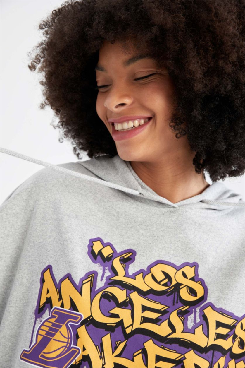 FEMME Gris Sweat- Shirt Coupe Oversize À capuche Kangaroo Memphis Grizzlies