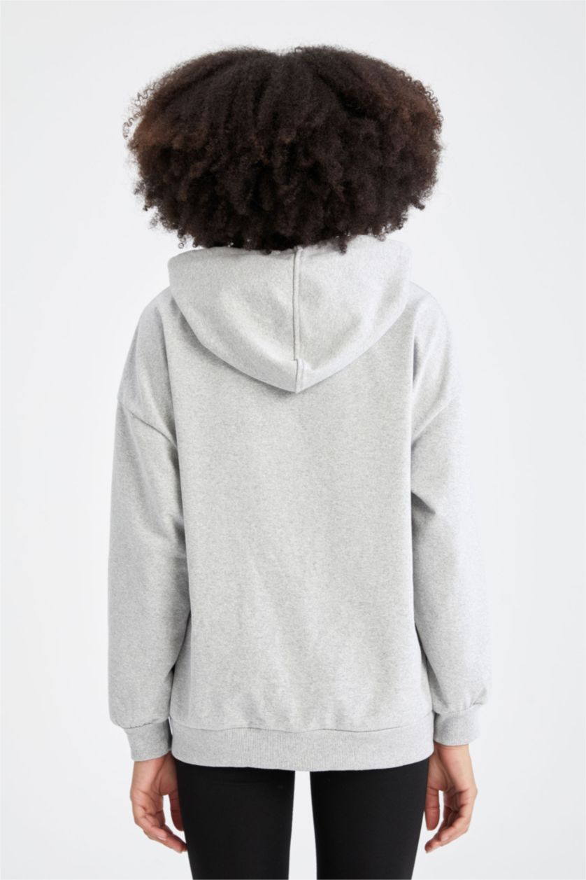 FEMME Gris Sweat- Shirt Coupe Oversize À capuche Kangaroo Memphis Grizzlies