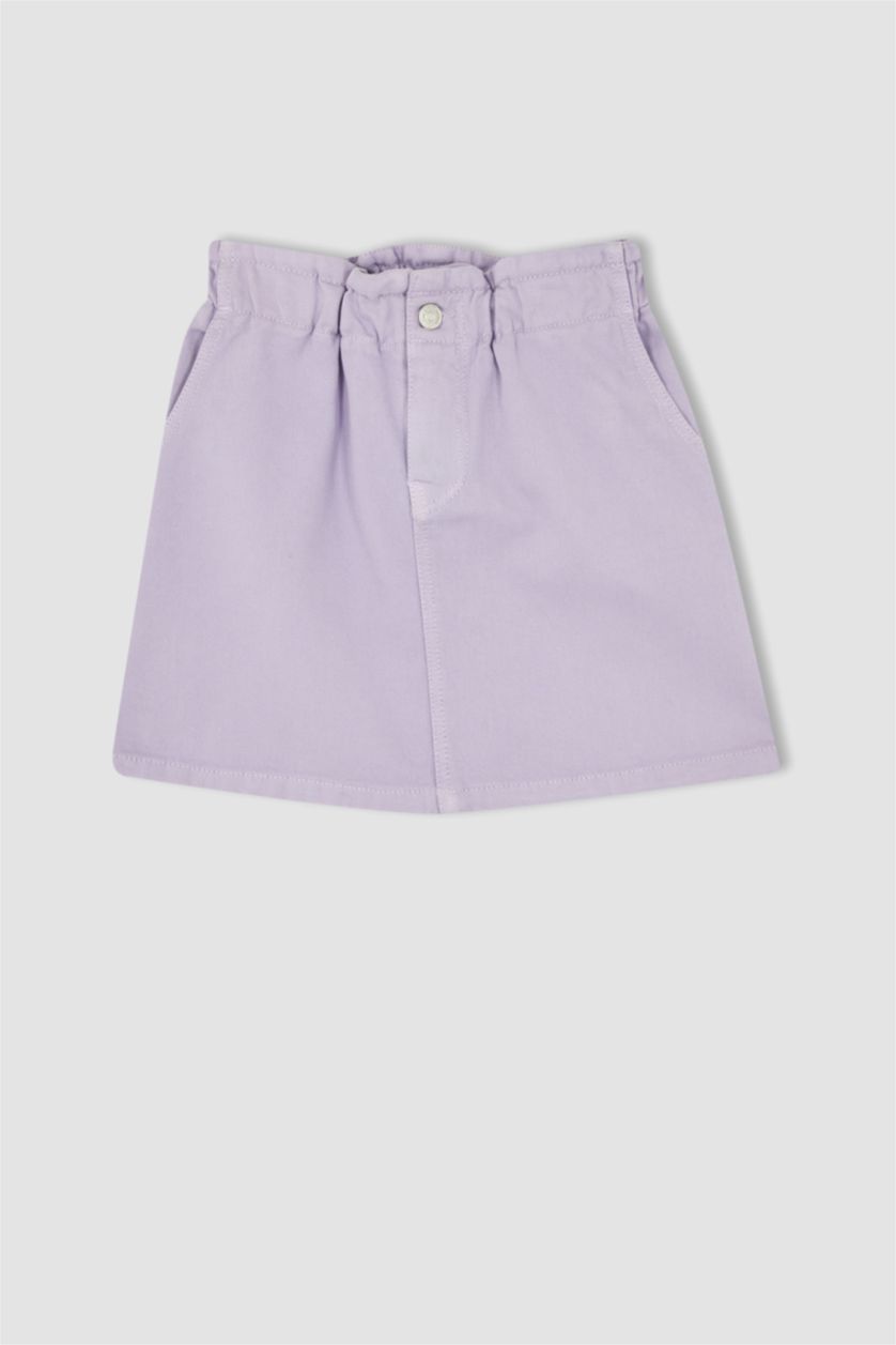 بنات أرجواني تنورة جينز بناتي قصير بقصة مريحة