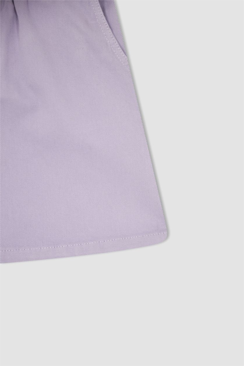 بنات أرجواني تنورة جينز بناتي قصير بقصة مريحة