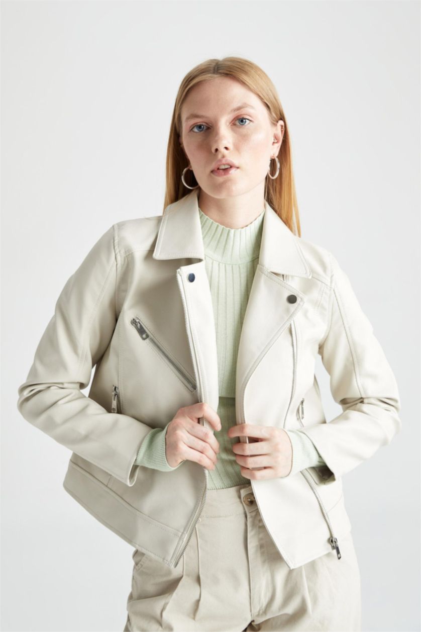WOMAN Sand Faux Leather Jacket