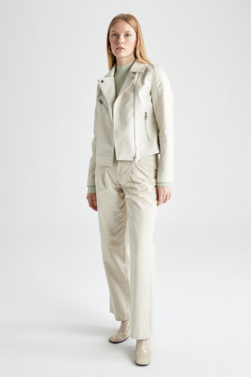 WOMAN Sand Faux Leather Jacket