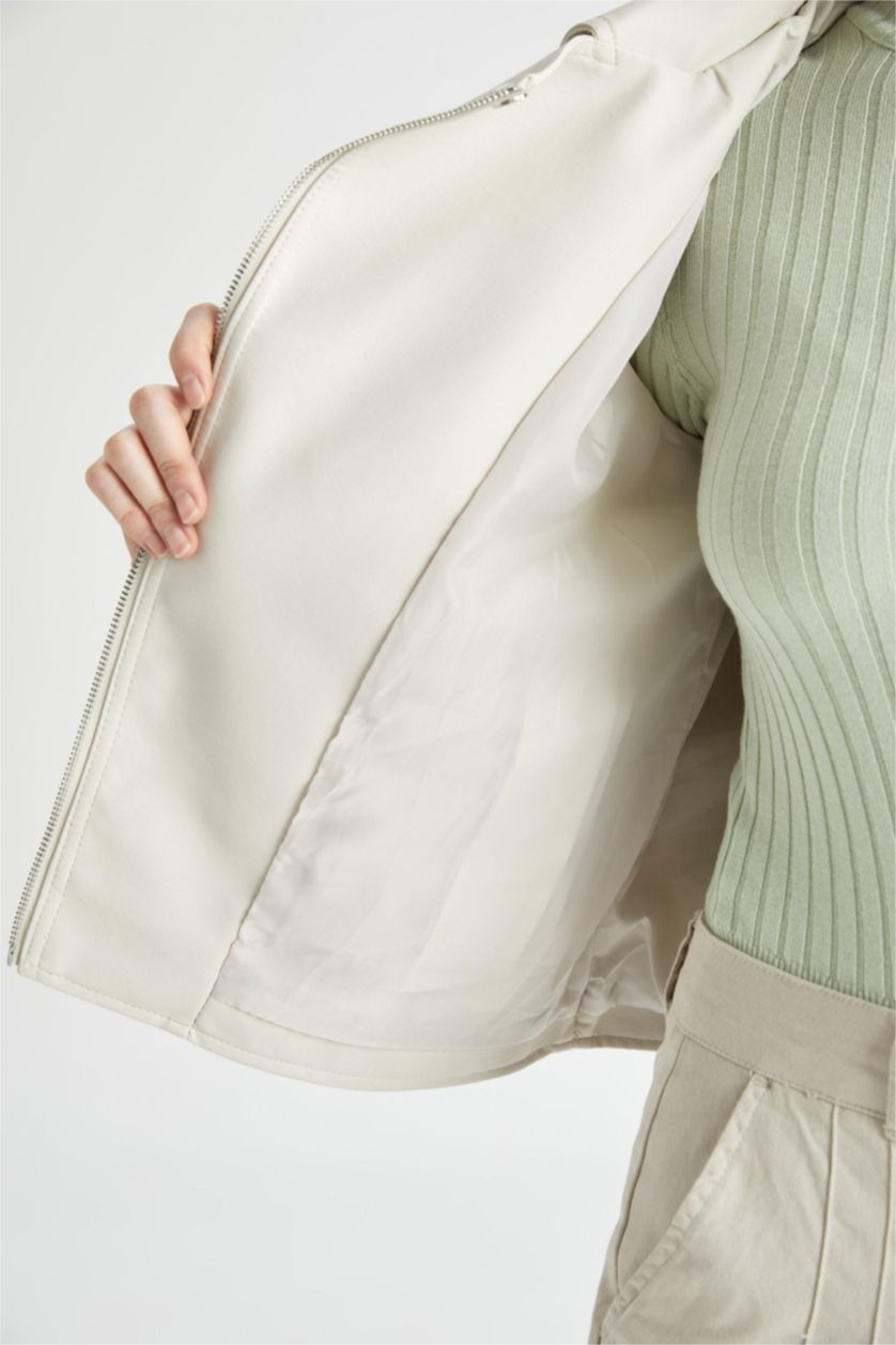 WOMAN Sand Faux Leather Jacket