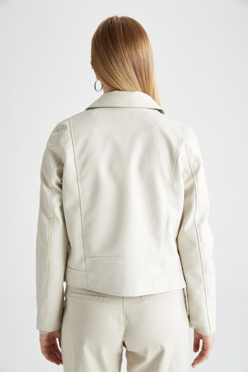 WOMAN Sand Faux Leather Jacket