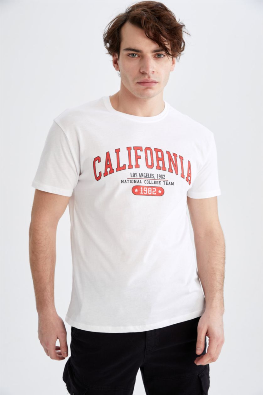 MAN White Short Sleeve California Print T-Shirt