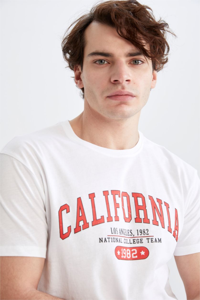 MAN White Short Sleeve California Print T-Shirt
