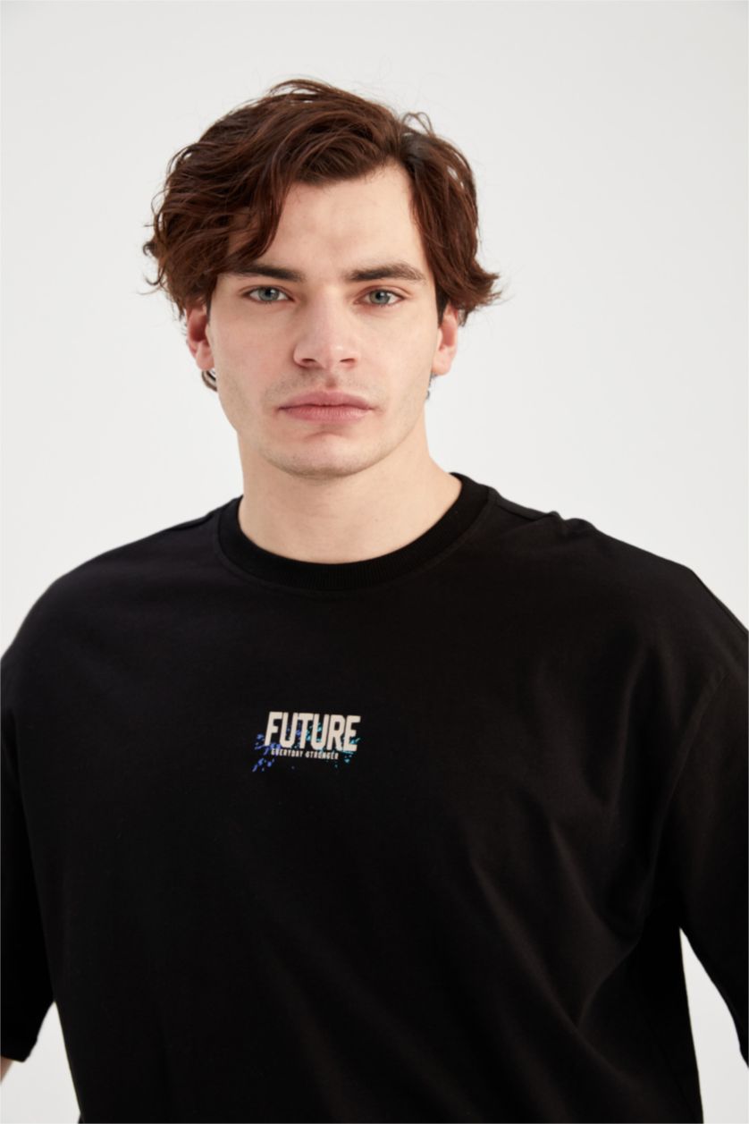 MAN Black Oversize Fit Short Sleeve T-Shirt