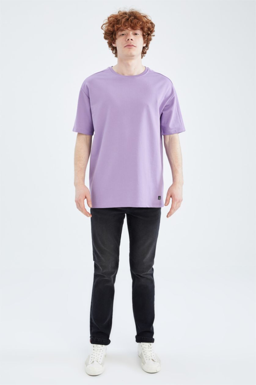 MAN Lilac Boxy Fit Short Sleeve T-Shirt