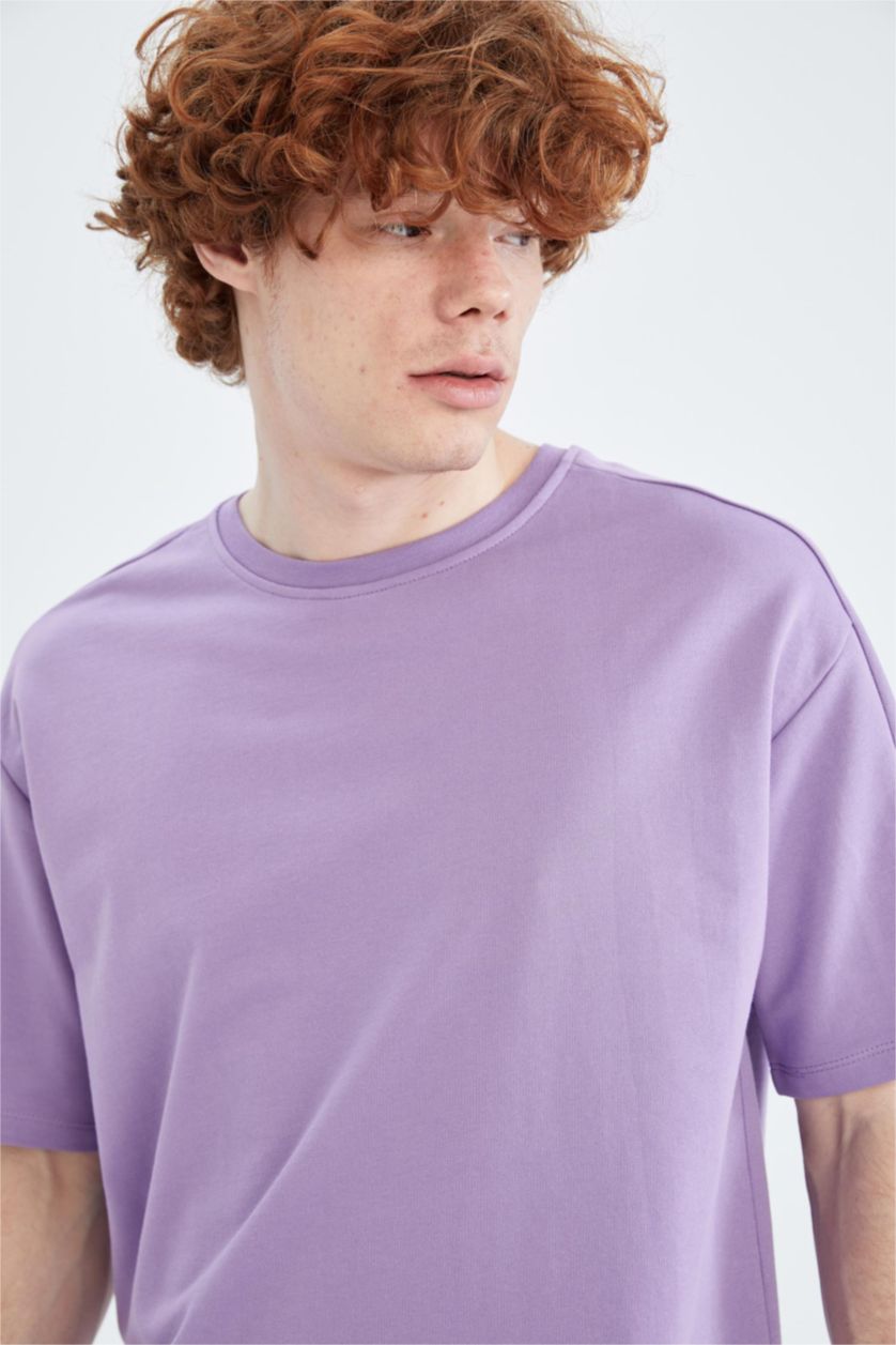 MAN Lilac Boxy Fit Short Sleeve T-Shirt