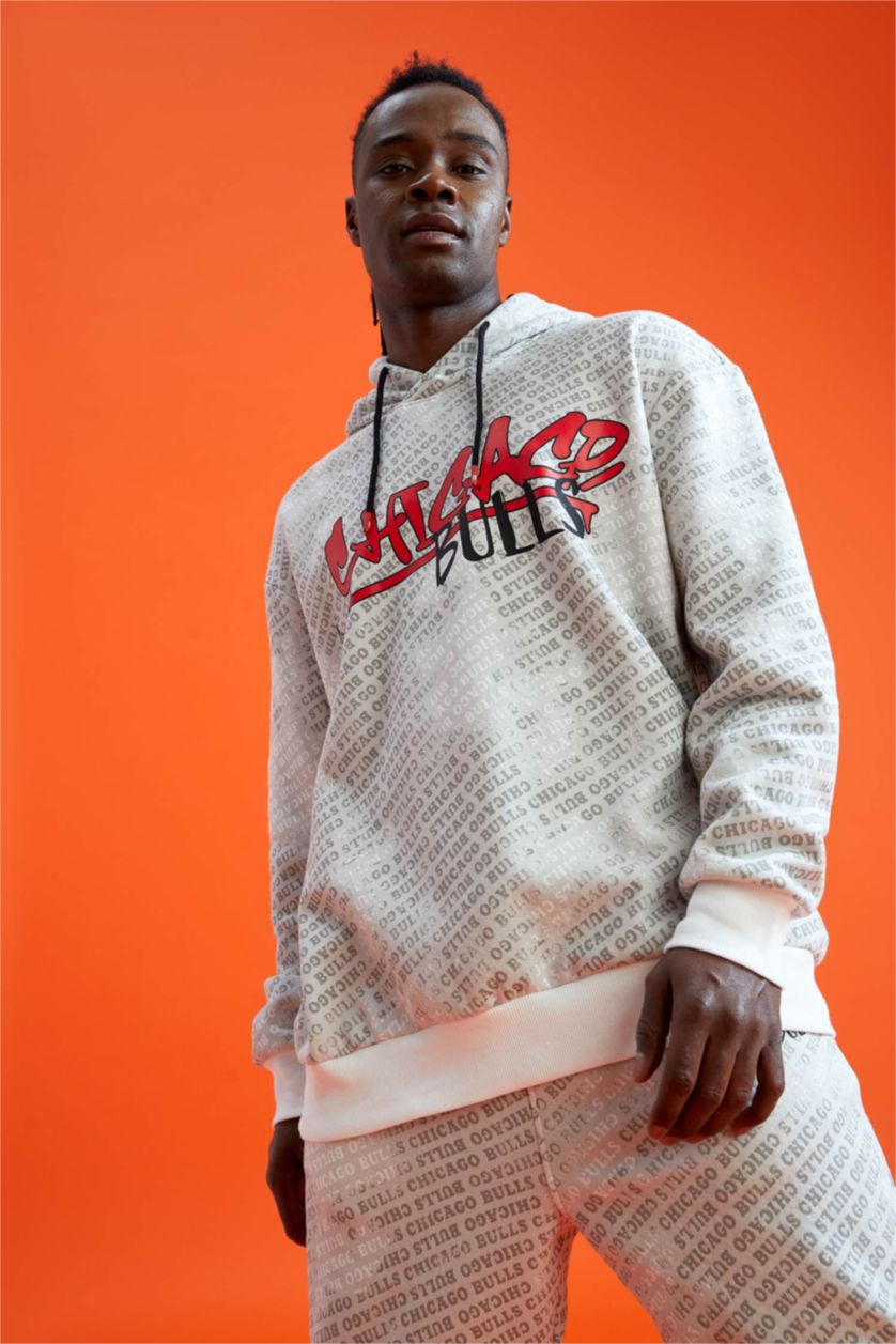 Erkek Ekru Oversıze Kalın Kumaş Sweatshirt